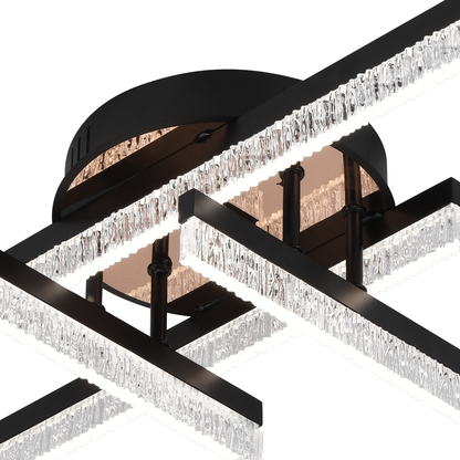 Πολυέλαιος LED με Τηλεχειριστήριο LT179/4BK, 34W, 4 Στοιχεία, Κρύο/Ζεστό/Ουδέτερο φως, Ρυθμιζόμενο, Μαύροι πολυέλαιοι LED με τηλεχειριστήριο Προεπιλεγμένος τίτλος Alessandro Design
