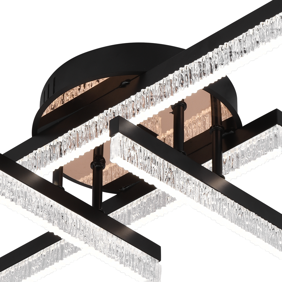 Πολυέλαιος LED με Τηλεχειριστήριο LT179/4BK, 34W, 4 Στοιχεία, Κρύο/Ζεστό/Ουδέτερο φως, Ρυθμιζόμενο, Μαύροι πολυέλαιοι LED με τηλεχειριστήριο Προεπιλεγμένος τίτλος Alessandro Design