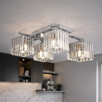 Georgian Chandelier, LC115/4, 4x E27, Chrome, Metal Classic Chandeliers Προεπιλεγμένος τίτλος Alessandro Design