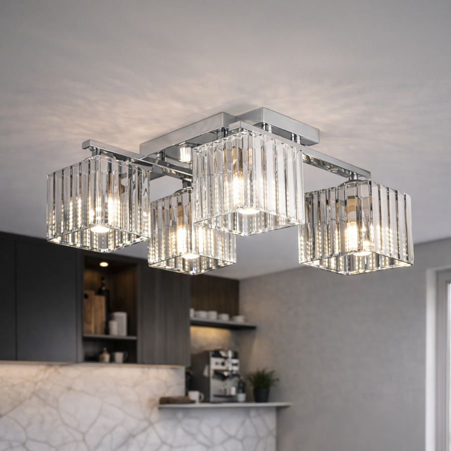 Georgian Chandelier, LC115/4, 4x E27, Chrome, Metal Classic Chandeliers Προεπιλεγμένος τίτλος Alessandro Design
