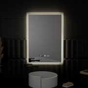 Ορθογώνιος καθρέφτης LED, 50x70 cm, αισθητήρας ELANCEE MotionGlow Marcello, Σύστημα αποθαμβώματος, Ρολόι & Θερμόμετρο, Dimable Mirrors Marcello Προεπιλεγμένος τίτλος Alessandro Design