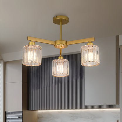 Modern Classic Chandelier LC110/3GD with Crystal, 3x E27, Gold, Metal and Crystal Classic Chandeliers Προεπιλεγμένος τίτλος Alessandro Design