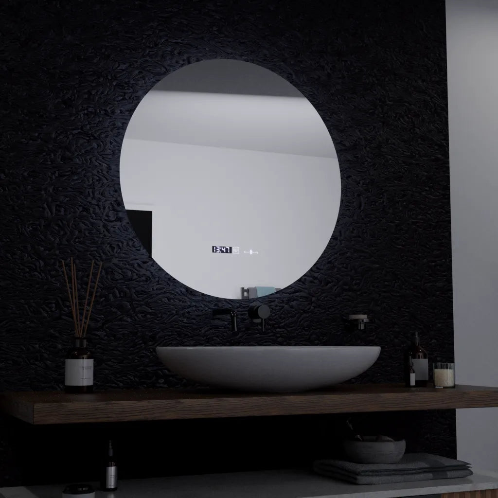 Στρογγυλός καθρέφτης LED, 60 cm, Serenite MotionGlow Marcello, Σύστημα αποθαμβώματος, Ρολόι & Θερμόμετρο, Dimable Mirrors Marcello Προεπιλεγμένος τίτλος Alessandro Design