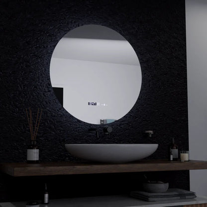 Στρογγυλός καθρέφτης LED, 60 cm, Serenite MotionGlow Marcello, Σύστημα αποθαμβώματος, Ρολόι & Θερμόμετρο, Dimable Mirrors Marcello Προεπιλεγμένος τίτλος Alessandro Design