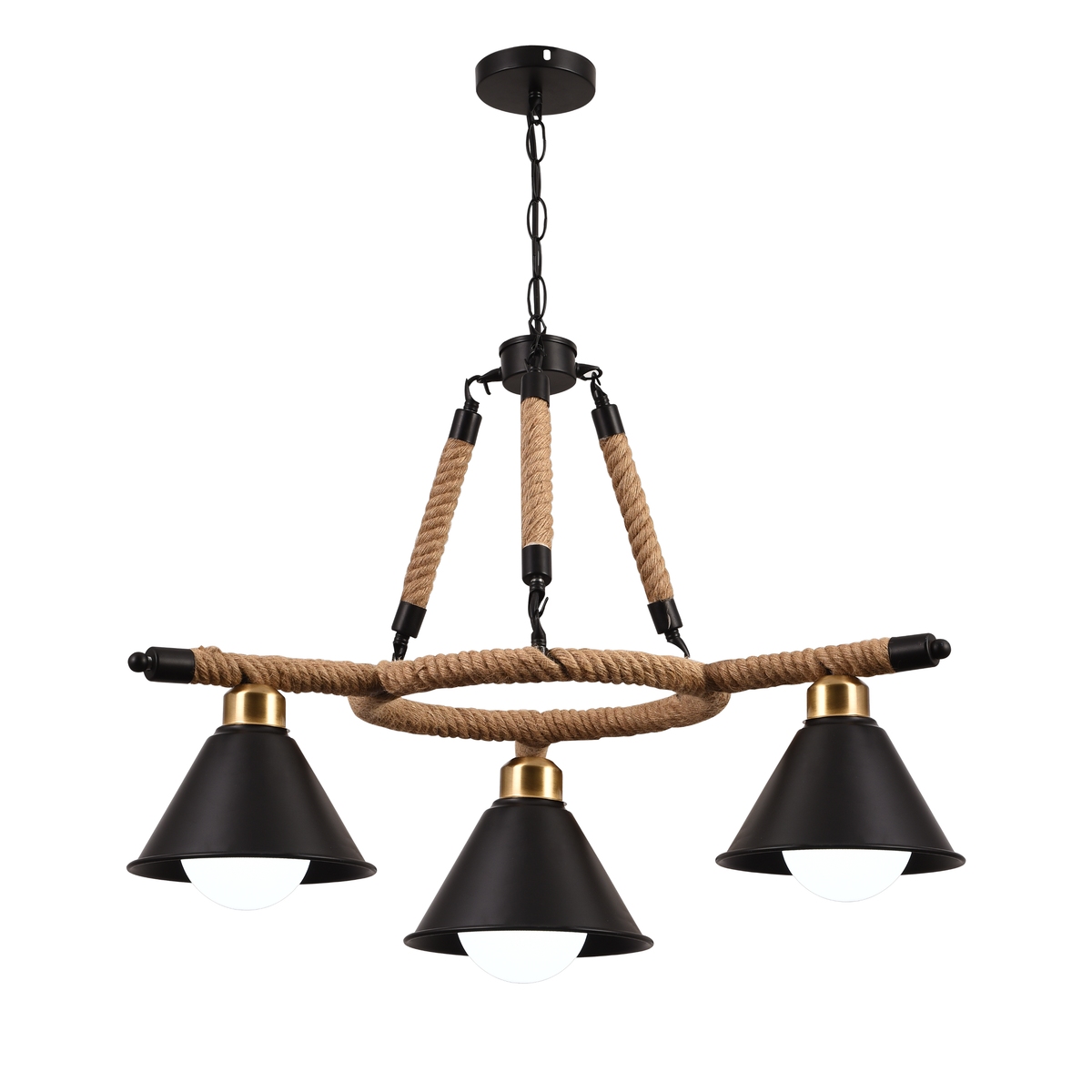Vintage Hanging Chandelier, LV571/3BK, 3xG9, Brown, Metal and String Vintage Chandeliers Προεπιλεγμένος τίτλος Alessandro Design