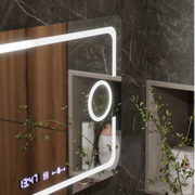 Ορθογώνιος καθρέφτης LED, 110x75 cm, Eclat MotionGlow Marcello, Σύστημα αποθολώματος, Ρολόι & Θερμόμετρο, Καλλυντικός Μεγεθυντικός φακός, Καθρέφτες Dimable Marcello Προεπιλεγμένος τίτλος Alessandro Design
