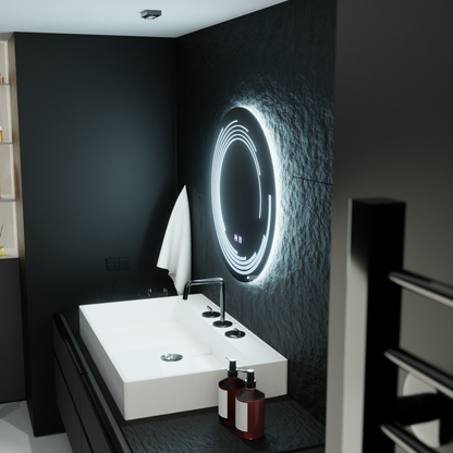 LED Στρογγυλός καθρέφτης, 60cm, Lira Touch, Σύστημα Demister, Dimmable Mirrors Korman E Προεπιλεγμένος τίτλος Alessandro Design