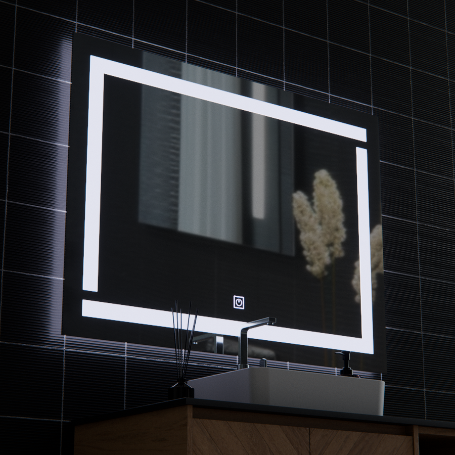 Καθρέφτης Giga LED, 80x60cm, Ασημί, Touch, 6000K Light Korman Mirrors E Προεπιλεγμένος τίτλος Alessandro Design