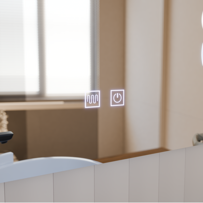 Ορθογώνιος καθρέφτης LED, 80x60cm, Linea Touch, Σύστημα Demister, Dimmable Mirrors Korman E Προεπιλεγμένος τίτλος Alessandro Design