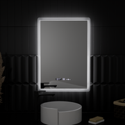 Ορθογώνιος καθρέφτης LED, 50x70 cm, αισθητήρας ELANCEE MotionGlow Marcello, Σύστημα αποθαμβώματος, Ρολόι & Θερμόμετρο, Dimable Mirrors Marcello Προεπιλεγμένος τίτλος Alessandro Design