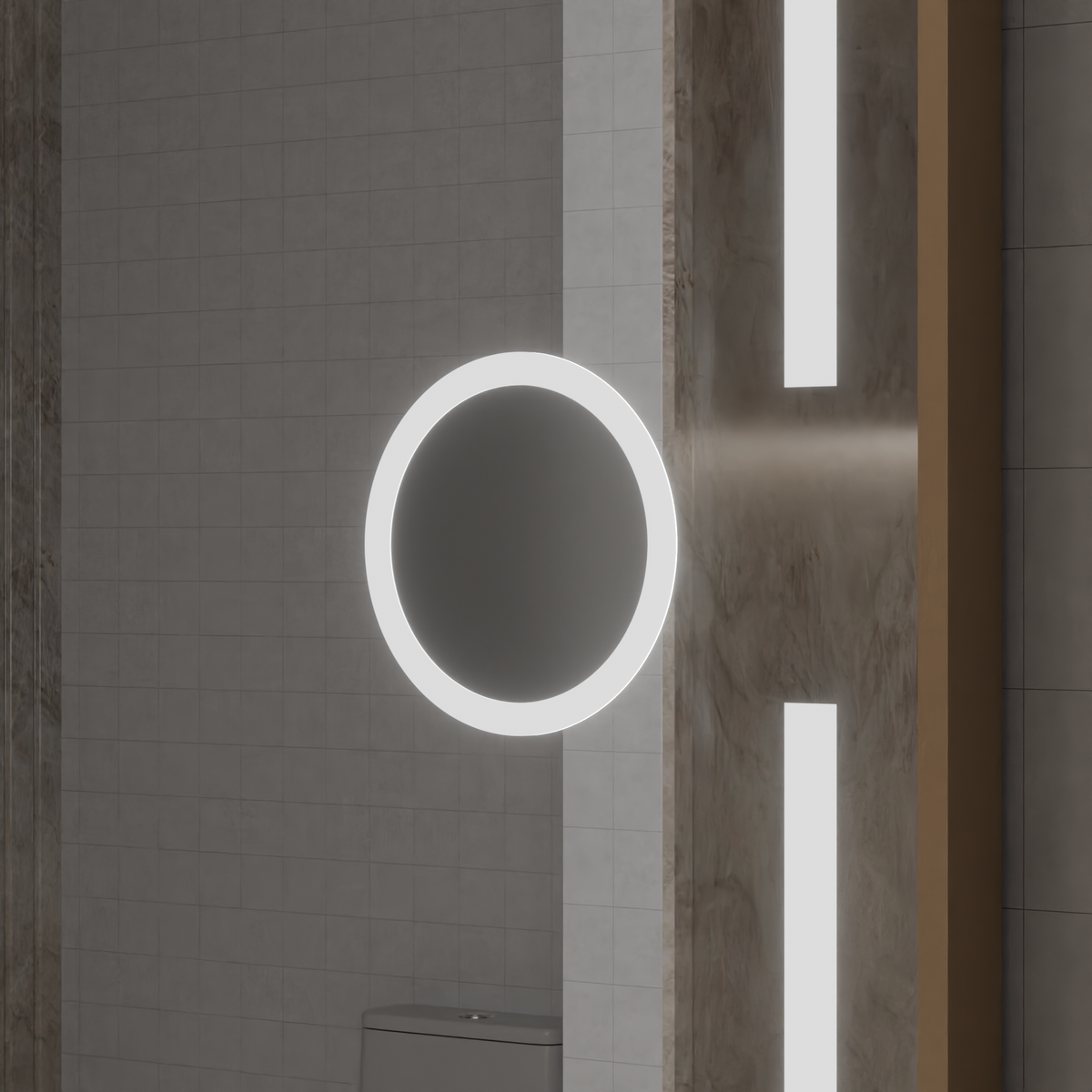 Καθρέφτης LED MotionGlow Αισθητήρας Sofia με λειτουργία αποθαμβώματος Θερμόμετρο Ρολόι 110x65 cm Θερμό/Ψυχρό/Ουδέτερο φως με δυνατότητα ρύθμισης, Ροζ χρυσό πλαίσιο, Marcello Funghi Collection Marcello Mirrors Προεπιλεγμένος τίτλος Alessandro Design