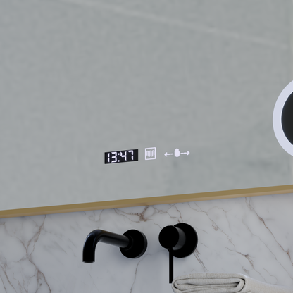 LED Mirror MotionGlow Sensor Rosalia 80x60 cm Θερμό/Ψυχρό/Ουδέτερο φως Σύστημα αποθάμβωσης Θερμόμετρο Ρολόι Marcello Funghi Collection Marcello Mirrors Προεπιλεγμένος τίτλος Alessandro Design