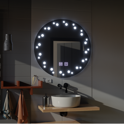 Καθρέφτης LED Touch Ivory Demist System 50X50cm Καθρέφτες Korman E Προεπιλεγμένος τίτλος Alessandro Design