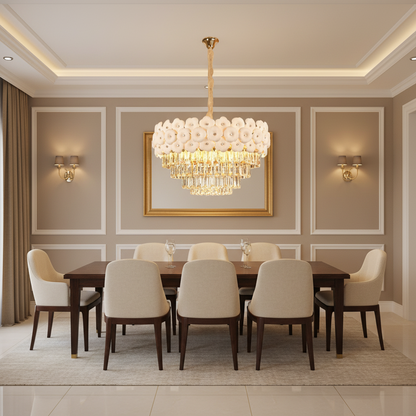 Crystal Chandelier PETAL Magno 13xE14, D60 cm, Χρυσό, Ρυθμιζόμενο Ύψος, Metal and Crystal Crystal Chandeliers Προεπιλεγμένος τίτλος Alessandro Design