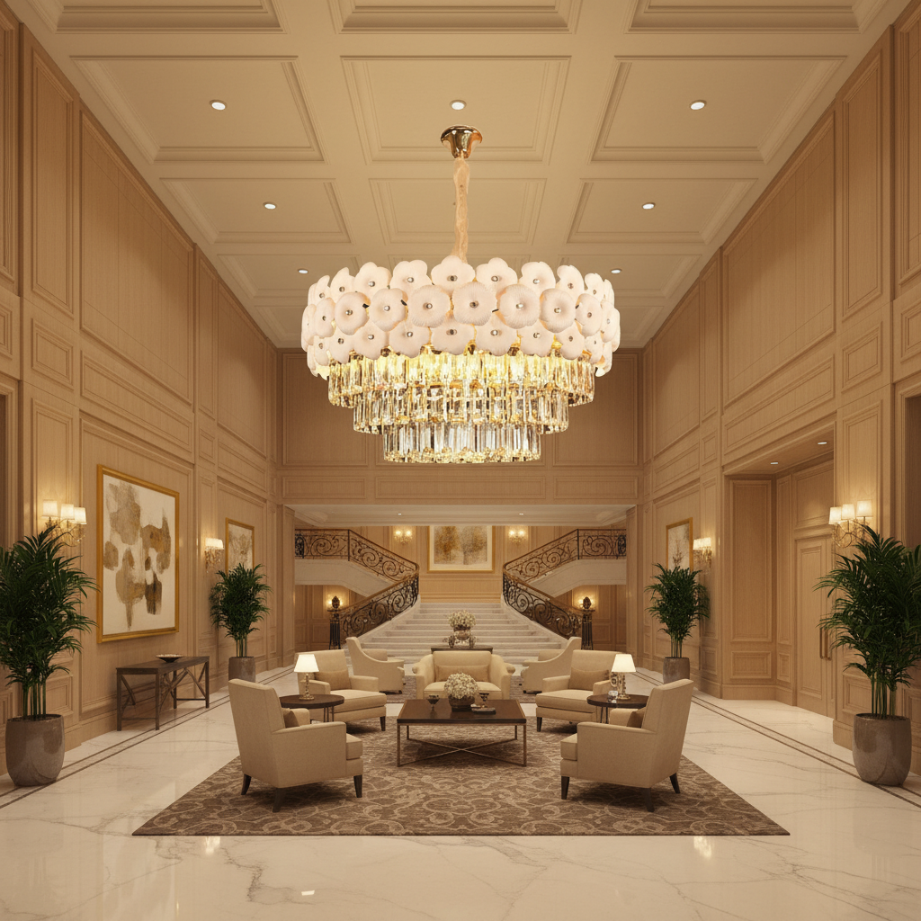 Crystal Chandelier PETAL Magno 13xE14, D60 cm, Χρυσό, Ρυθμιζόμενο Ύψος, Metal and Crystal Crystal Chandeliers Προεπιλεγμένος τίτλος Alessandro Design