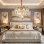 Crystal Chandelier VETRA Nobile 6xE14, D40 cm, Χρυσό, Ρυθμιζόμενο Ύψος, Μέταλλο και Κρύσταλλο