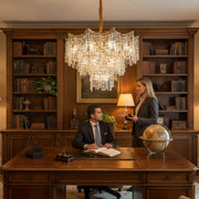 Crystal Chandelier VETRA Nobile 6xE14, D40 cm, Χρυσό, Ρυθμιζόμενο Ύψος, Μέταλλο και Κρύσταλλο