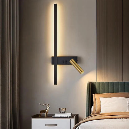 LED Glory 9W Μαύρο Χρυσό Φωτιστικό τοίχου Φώτα τοίχου εξωτερικού χώρου Προεπιλεγμένος τίτλος Alessandro Design