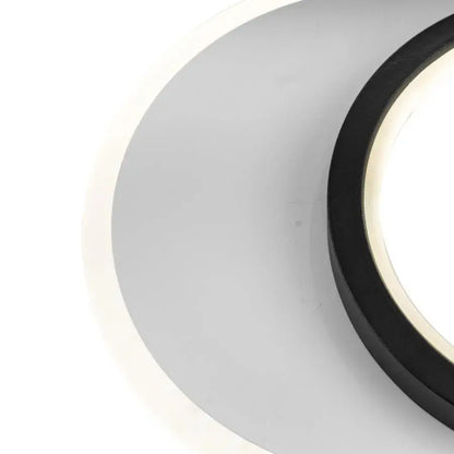 Φωτιστικό τοίχου SMALON LED 26W, 2 κύκλοι, Κρύο/Ζεστό/Ουδέτερο φως, Μαύρο Λευκό LED Πολυέλαιος Προεπιλεγμένος τίτλος Alessandro Design