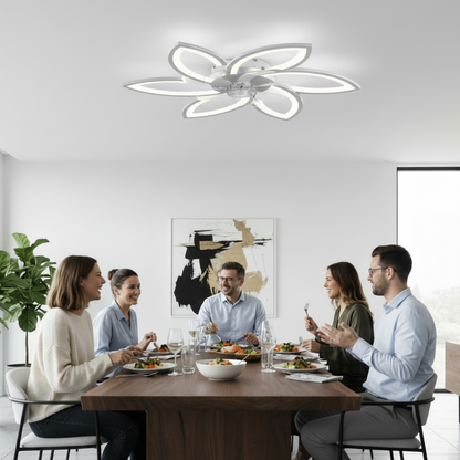 Πολυέλαιος ANEMO Fan LED με Τηλεχειριστήριο, 36W, D76,5cm, Κρύο/Ουδέτερο/Ζεστό φως, Λευκό