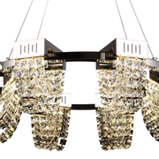 Κρυστάλλινος πολυέλαιος LED 24W, STRATUS Regalis, διάμετρος 80 cm, γυαλιστερό χρώμιο, ρυθμιζόμενο ύψος, θερμό ουδέτερο ψυχρό φως 3000K/4000K/6000K, μεταλλικοί και κρύσταλλοι πολυέλαιοι Προεπιλεγμένος τίτλος Alessandro Design
