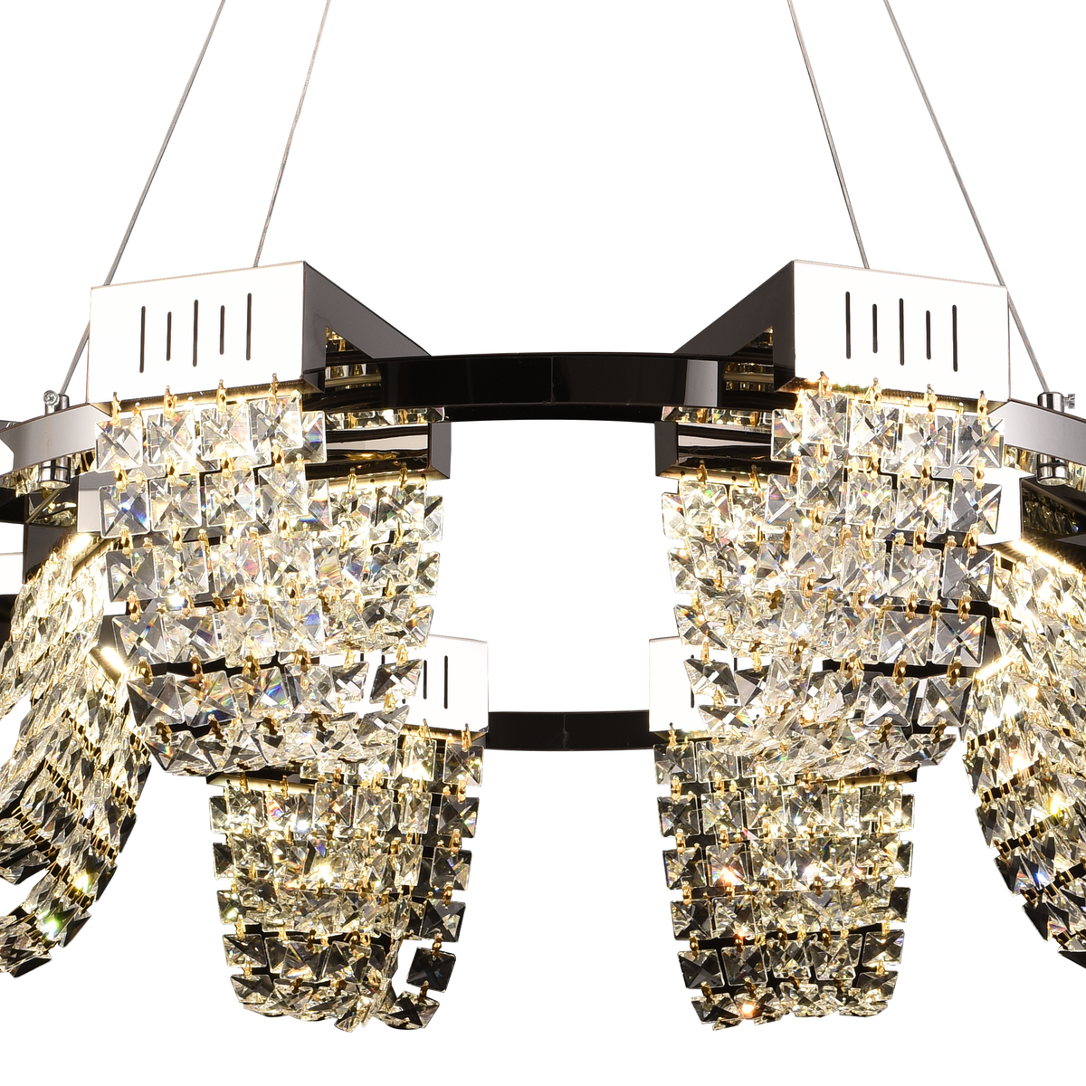 Κρυστάλλινος πολυέλαιος LED 24W, STRATUS Regalis, διάμετρος 80 cm, γυαλιστερό χρώμιο, ρυθμιζόμενο ύψος, θερμό ουδέτερο ψυχρό φως 3000K/4000K/6000K, μεταλλικοί και κρύσταλλοι πολυέλαιοι Προεπιλεγμένος τίτλος Alessandro Design