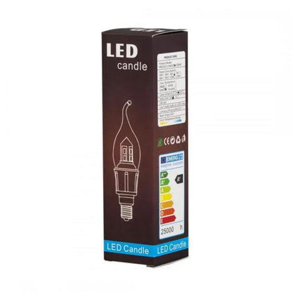 Λαμπτήρας LED E14 Κερί, 12W, Θερμό Φως, 6000Κ