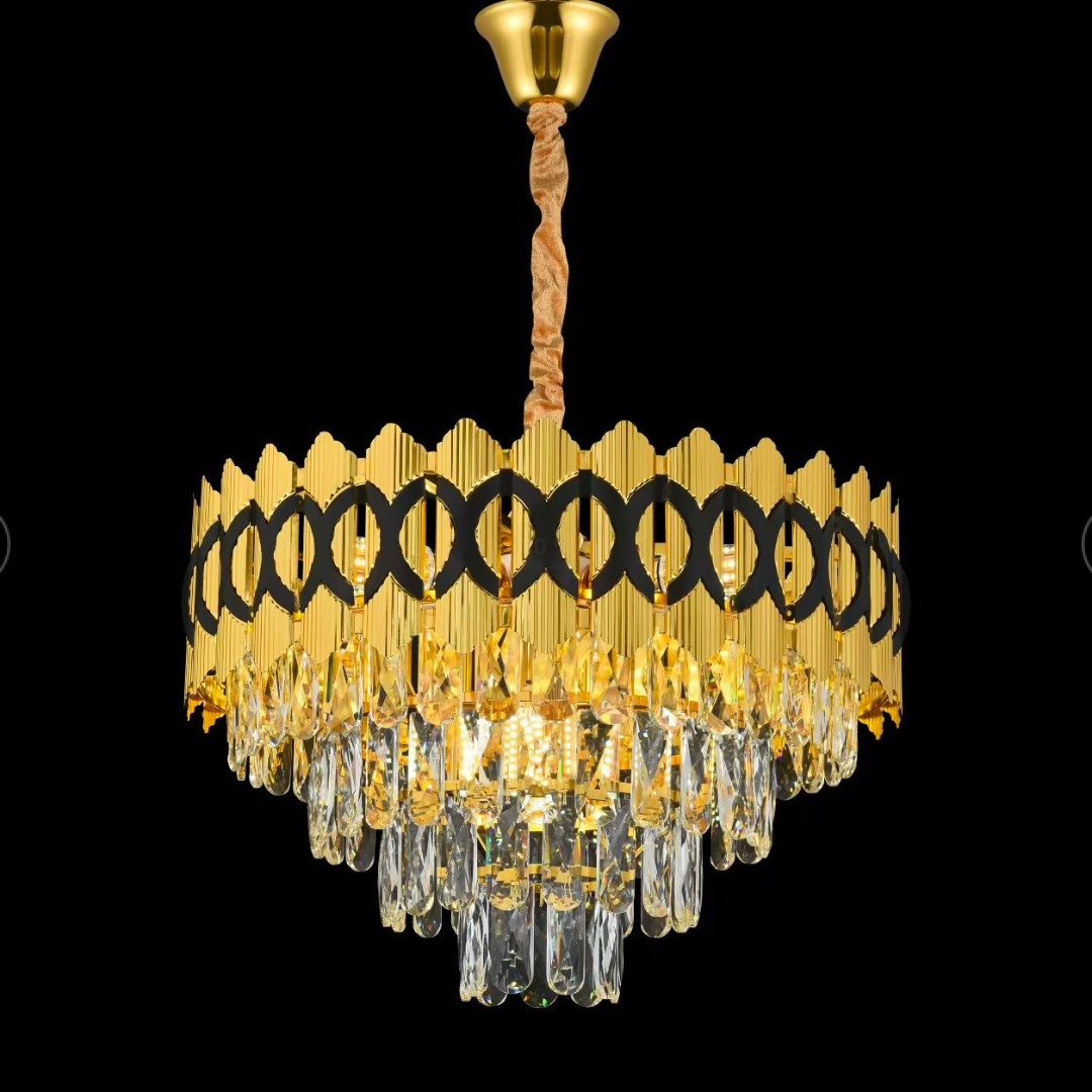 Crystal Chandelier PIERREFONDS Nobile 5xE14, Διάμετρος 38,5cm, Γυαλιστερό Χρυσό, Ρυθμιζόμενο Ύψος Crystal Chandeliers Προεπιλεγμένος τίτλος Alessandro Design