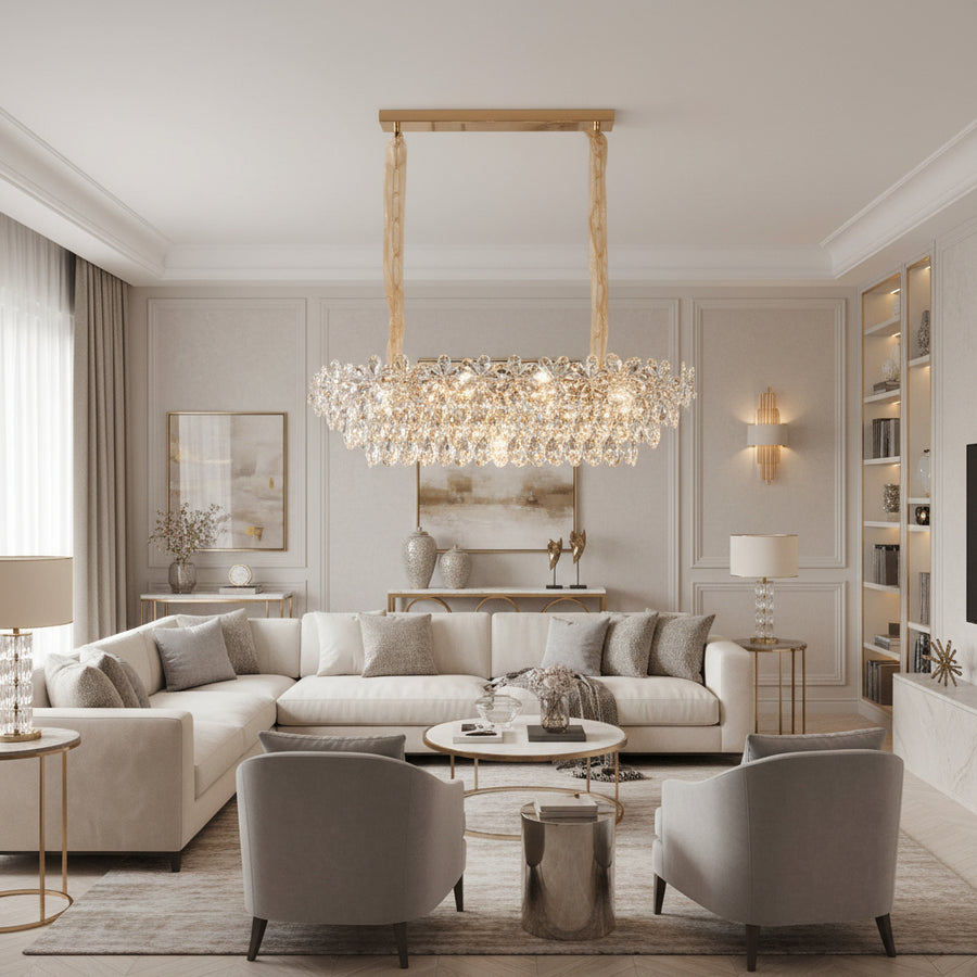 Crystal Chandelier Regalis 11x E14, 80cm, Shiny Gold, Ρυθμιζόμενο ύψος, Metal and Crystal Crystal Chandeliers Προεπιλεγμένος τίτλος Alessandro Design