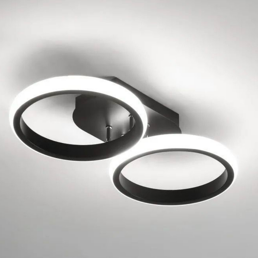Celio LED Πολυέλαιος, 16W, 2 κύκλοι, Κρύο/Ζεστό/Ουδέτερο φως, Μαύροι πολυέλαιοι LED Προεπιλεγμένος τίτλος Alessandro Design