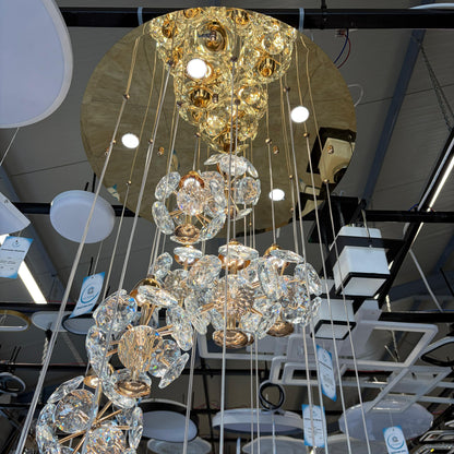 Crystal LED KILKENNY Culmino Chandelier, 144W, Neutral Light, Diameter 60cm, Gold Modern Chandeliers Προεπιλεγμένος τίτλος Alessandro Design