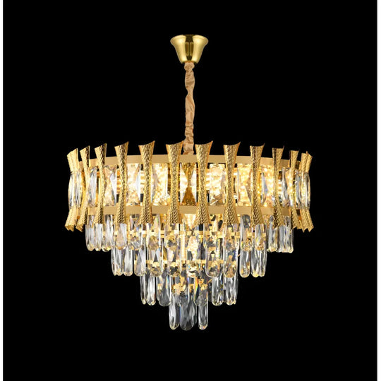 Crystal Candelabra HAMPTON Magno 8x E14, Διάμετρος 60cm, Γυαλιστερό χρυσό, Ρυθμιζόμενο ύψος Crystal Candelabra Προεπιλεγμένος τίτλος Alessandro Design