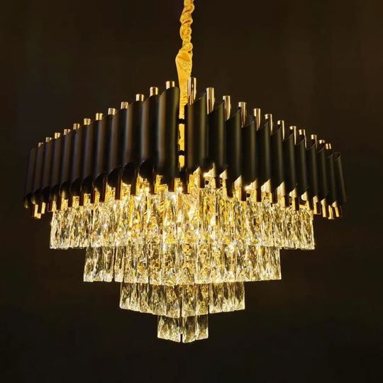 Crystal Chandelier VERSAILLES Eleganza 8x E14, 48 cm, Shiny Gold and Black, Ρυθμιζόμενο ύψος Crystal Chandeliers Προεπιλεγμένος τίτλος Alessandro Design