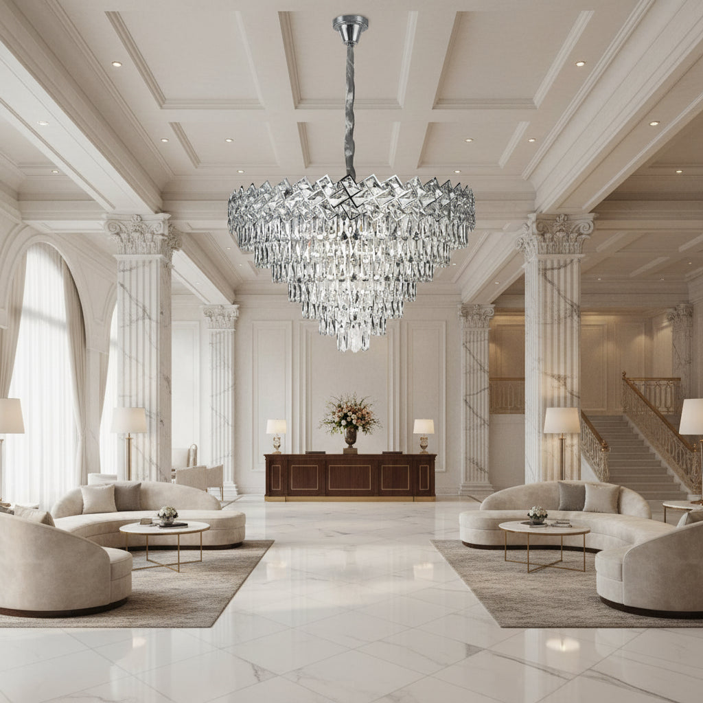 Crystal Chandelier WINDSOR Supremo 10xE14, Διάμετρος 80cm, Γυαλιστερό Chrome, Ρυθμιζόμενο ύψος Crystal Chandeliers Προεπιλεγμένος τίτλος Alessandro Design