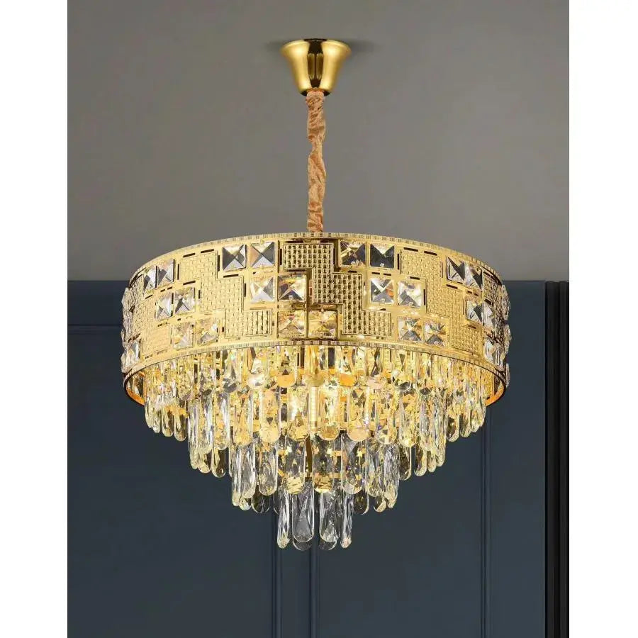 Crystal Chandelier NEUSCHWANSTEIN Elegance 7xE14, Διάμετρος 49cm, Χρυσό, Ρυθμιζόμενο ύψος Κρυστάλλινοι Πολυέλαιοι Προεπιλεγμένος τίτλος Alessandro Design