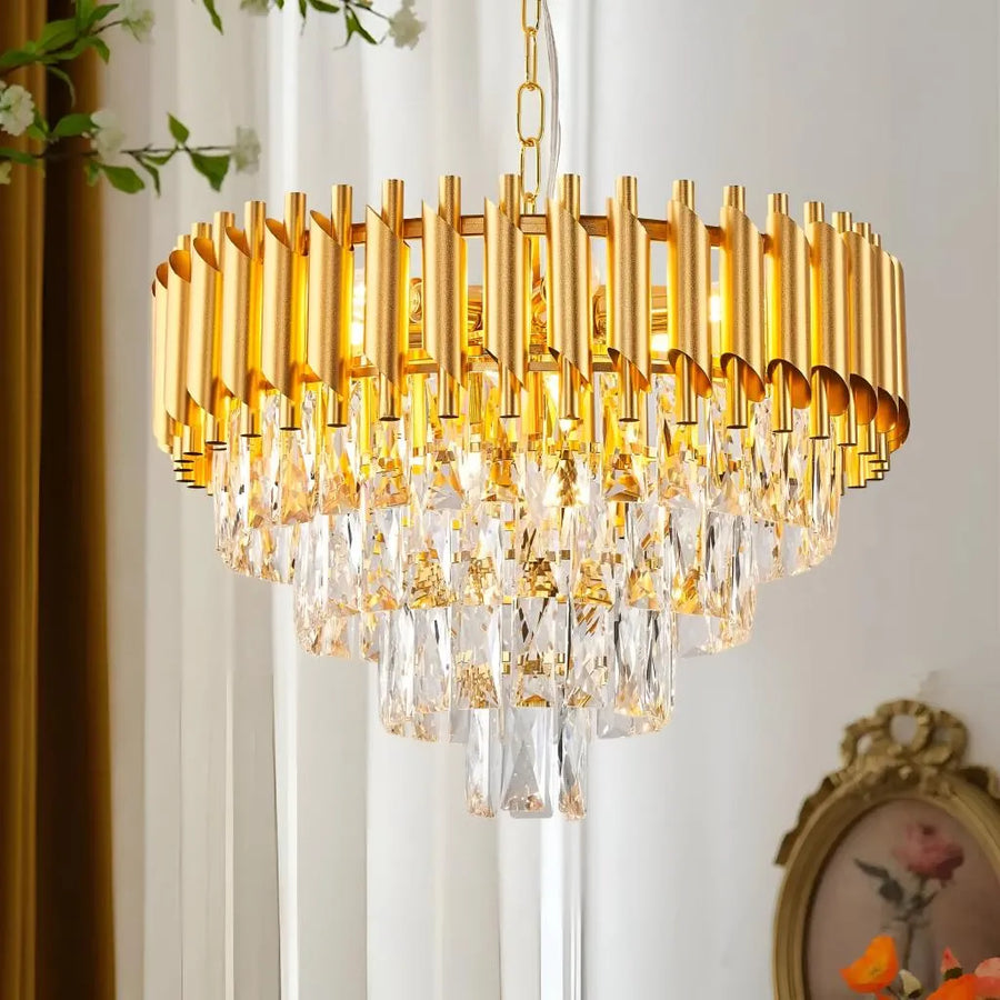 Crystal Chandelier VERSAILLES Magno 8x E14, Διάμετρος 60cm, Χρυσό, Ρυθμιζόμενο ύψος Crystal Chandelier Προεπιλεγμένος τίτλος Alessandro Design