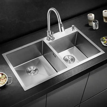 Νεροχύτης κουζίνας από ανοξείδωτο ατσάλι 80x45 cm Ασημί νεροχύτες Προεπιλεγμένος τίτλος Alessandro Design