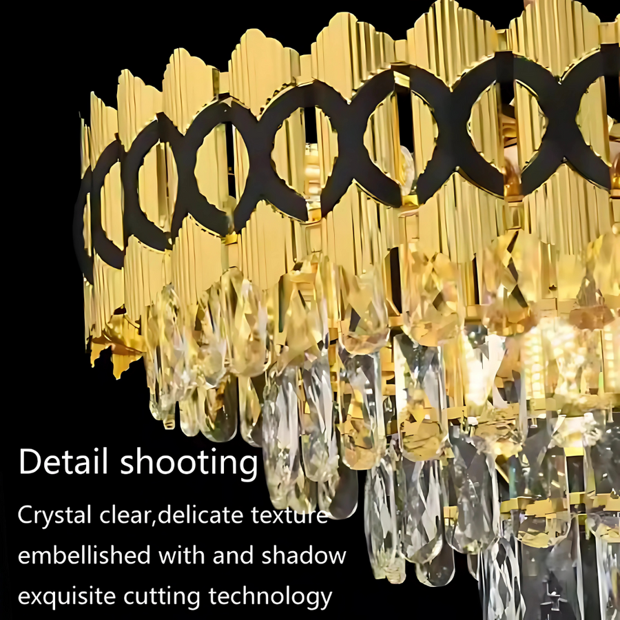 Crystal Chandelier PIERREFONDS Nobile 5xE14, Διάμετρος 38,5cm, Γυαλιστερό Χρυσό, Ρυθμιζόμενο Ύψος Crystal Chandeliers Προεπιλεγμένος τίτλος Alessandro Design