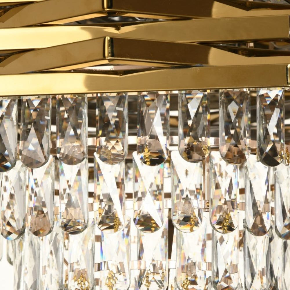 HEXA Crystal Chandelier Ø30cm 3xE14 Gold Adjustable Height Crystal Chandelier Προεπιλεγμένος τίτλος Alessandro Design