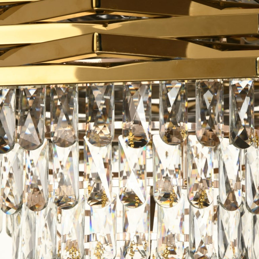 HEXA Crystal Chandelier Ø30cm 3xE14 Gold Adjustable Height Crystal Chandelier Προεπιλεγμένος τίτλος Alessandro Design