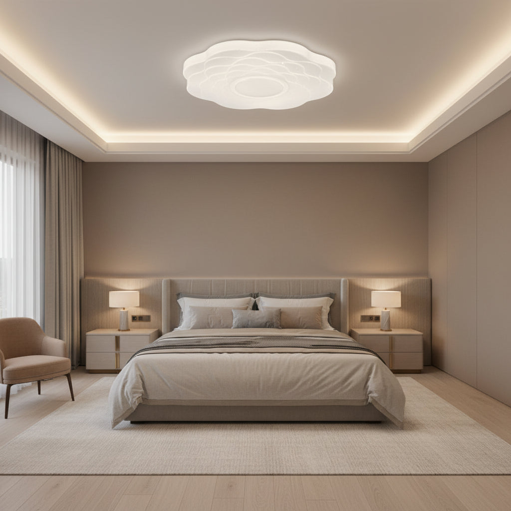 Φωτιστικό οροφής LED λουλουδιών 23 cm, 22W, 3000K / 4000K / 6000K, Λευκά, μεταλλικά και ακρυλικά φωτιστικά οροφής LED Προεπιλεγμένος τίτλος Alessandro Design