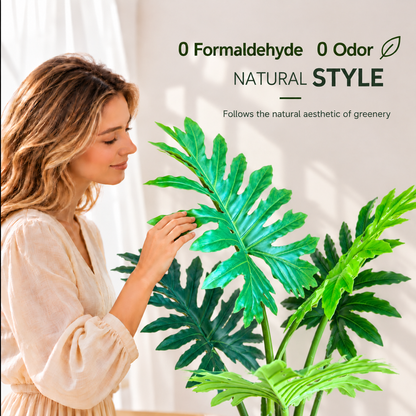 Τεχνητό φυτό τύπου Philodendron, 6 φύλλα, 120 cm, Πράσινο