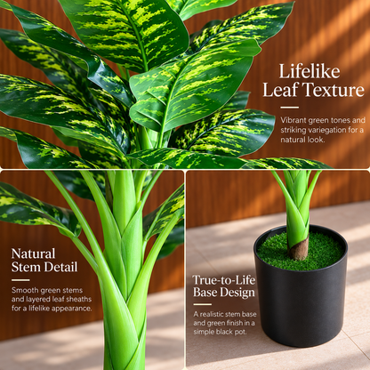 Τεχνητό φυτό Τύπος Dieffenbachia, 150 cm, Πράσινο