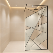 SASKATCHEWAN Οθόνη ντους Walk-In, 100x195cm, Μεταλλική, Διαφανής και Μαύρη