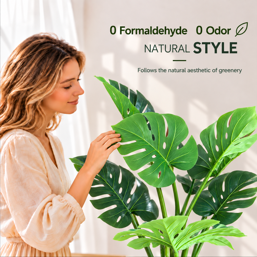 Τεχνητό φυτό Τύπος Monstera Deliciosa, 11 φύλλα, 160 cm, Πράσινο