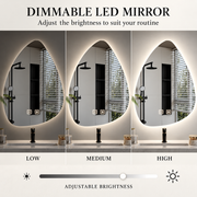 Καθρέφτης LED Οργανικός 60x80cm, Ψυχρός Φωτισμός, Σύστημα Demister, Dimmable