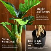 Τεχνητό φυτό Τύπος Monstera Deliciosa, 17 φύλλα, 220 cm, Πράσινο