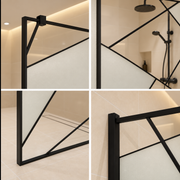 SASKATCHEWAN Οθόνη ντους Walk-In, 70x195cm, Μεταλλική, Διαφανής και Μαύρη