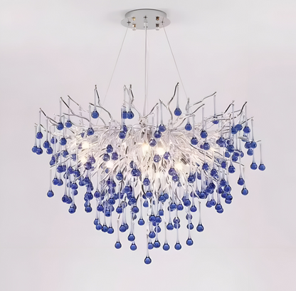 Crystal Chandelier CC335/600CH, 9x G9, Chrome and Blue Crystals, 60cm, Ρυθμιζόμενο ύψος Crystal Chandeliers Προεπιλεγμένος τίτλος Alessandro Design