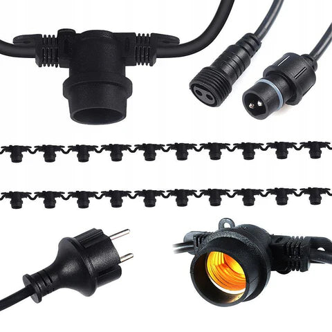 Γιρλάντα 10 πηγές φωτός 10M 10xE27 Μαύρο IP65 Φωτιστικό - εγκαταστάσεις Προεπιλεγμένος τίτλος Alessandro Design